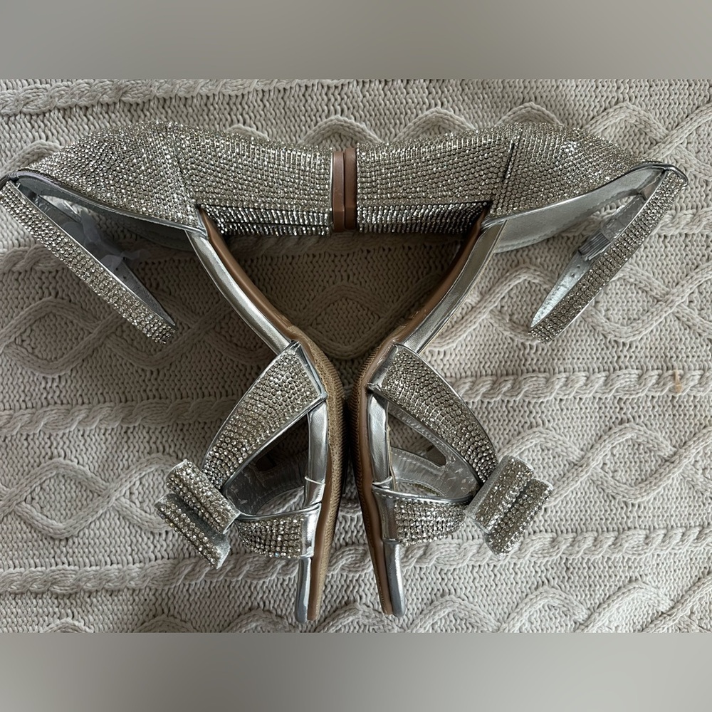 NEW! Top Moda Hannah Crystal Bow Sandal Heel Women’s Size 6.5 - Picture 8 of 16